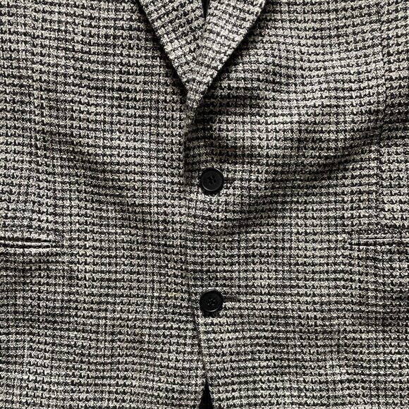 Nino Cerruti Rue Royale Mens Houndstooth Blazer Jacket Black & White Wool Sz 40R - Picture 7 of 12